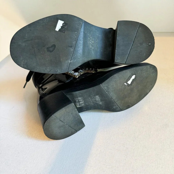 Roger Vivier Black Lace up Ankle Boots with Rhinestone Buckle 36.5 - Picture 12 of 13